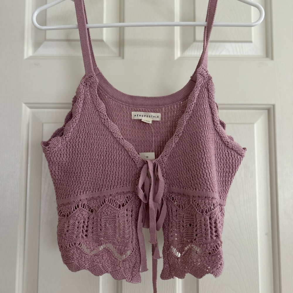 Knit tie-front tank